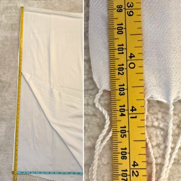 White Lightweight Elegant Pashmina Shawl Wrap Scarf With Fringe For Women - Picture 6 of 8